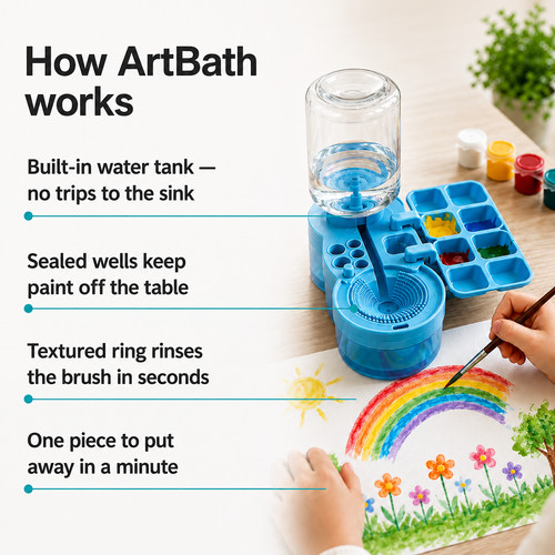TheArtBath™ Make Painting Fun, Organized & Clean
